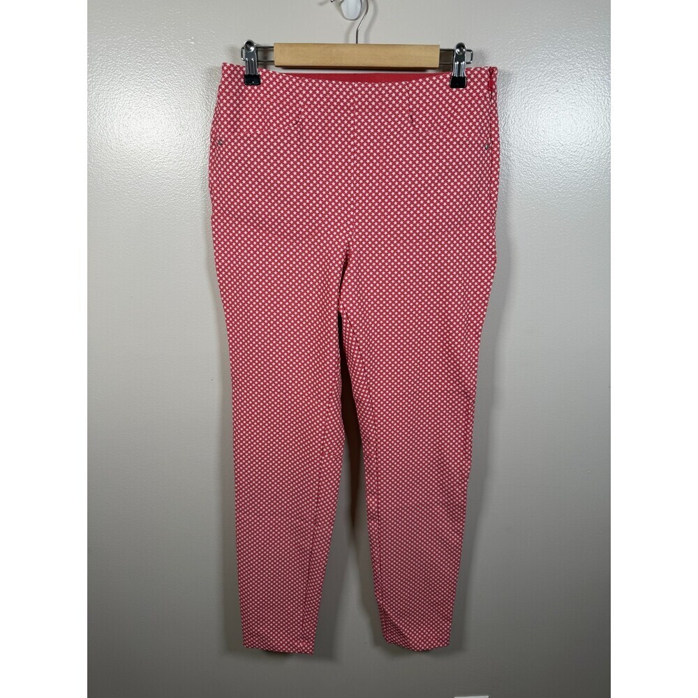 RLX Ralph Lauren Golf Pants Size 8 Coral Star Print Active Athleisure Stretch